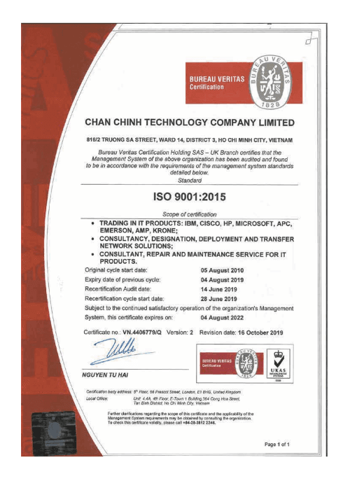 Chứng nhận ISO